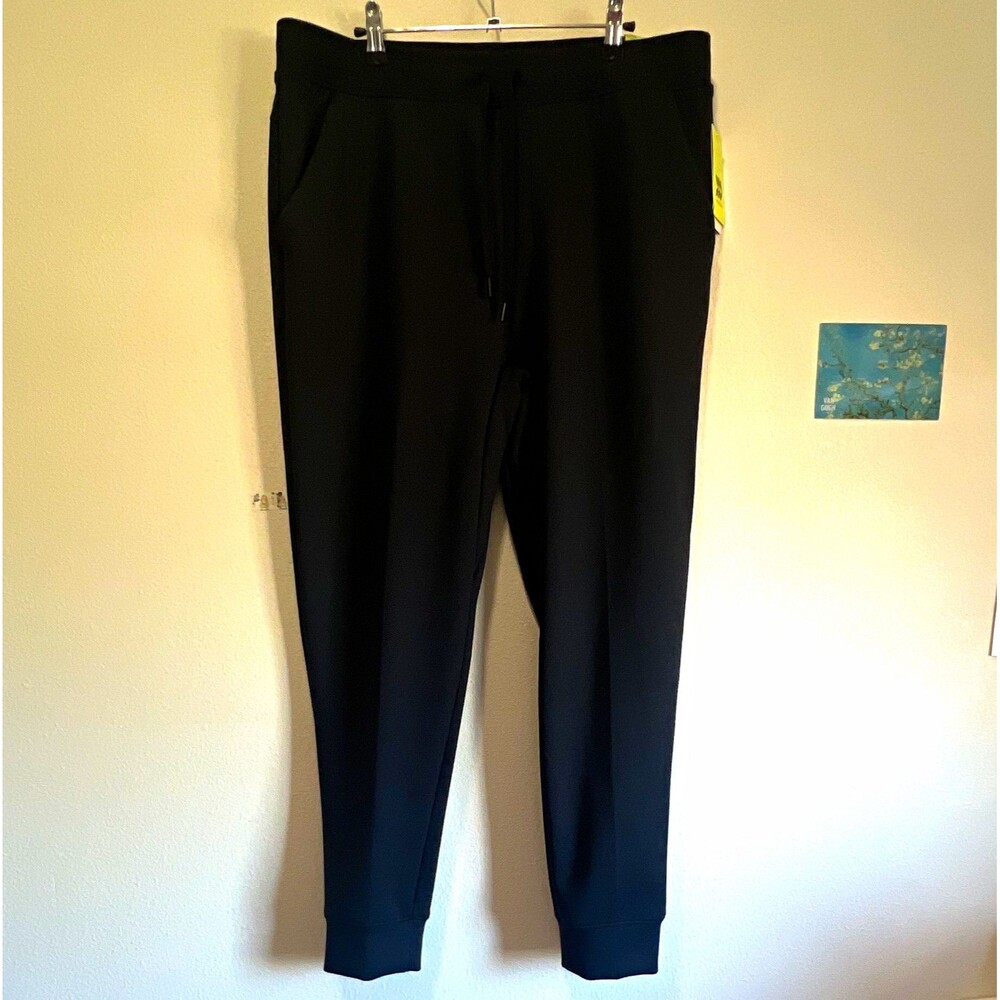 All in Motion Black Solid Jogger Pants Womens L Drawstring Pockets Stretch